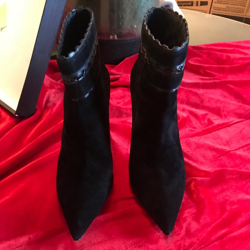 black suede booties